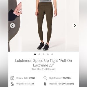 Lululemon Speed Up Tight leggings